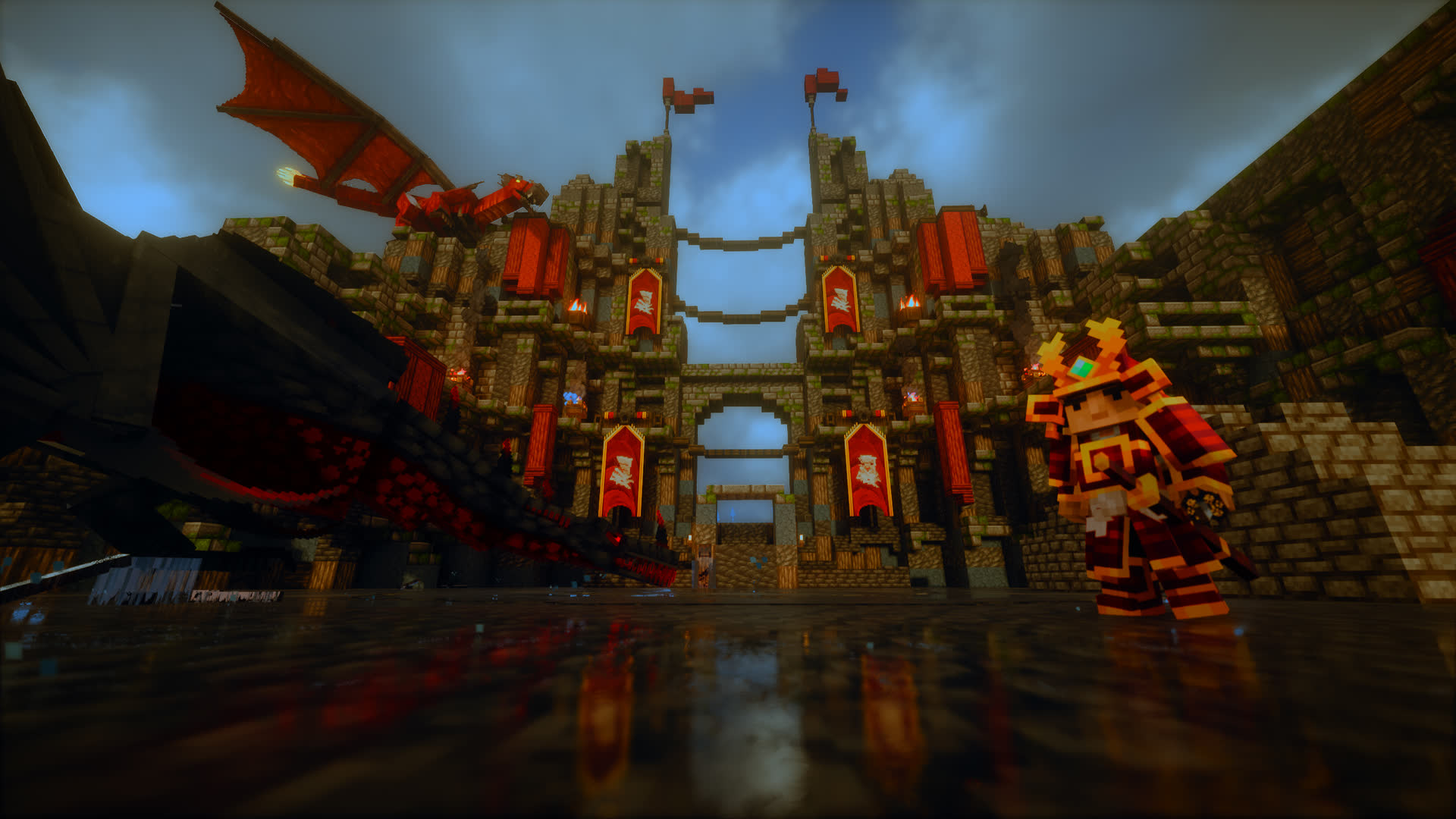 Драконы у ворот крепости в Dominion over the Gods